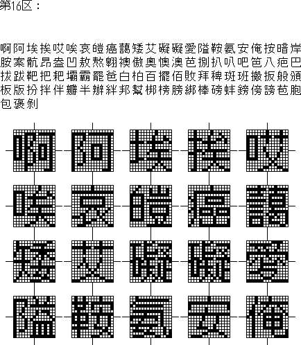 16DOT「繁体字」ゴシック【レターベース（15×15）】