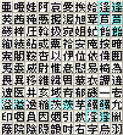9DOT微型電脳書体　ゴシック【レターベース（8×8）】