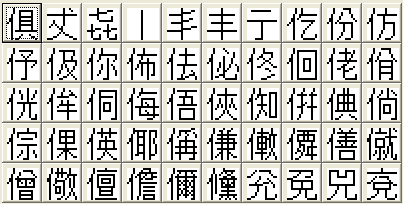 16DOT微型電脳書体　ゴシック【レターベース（15×16）】第三水準・第四水準